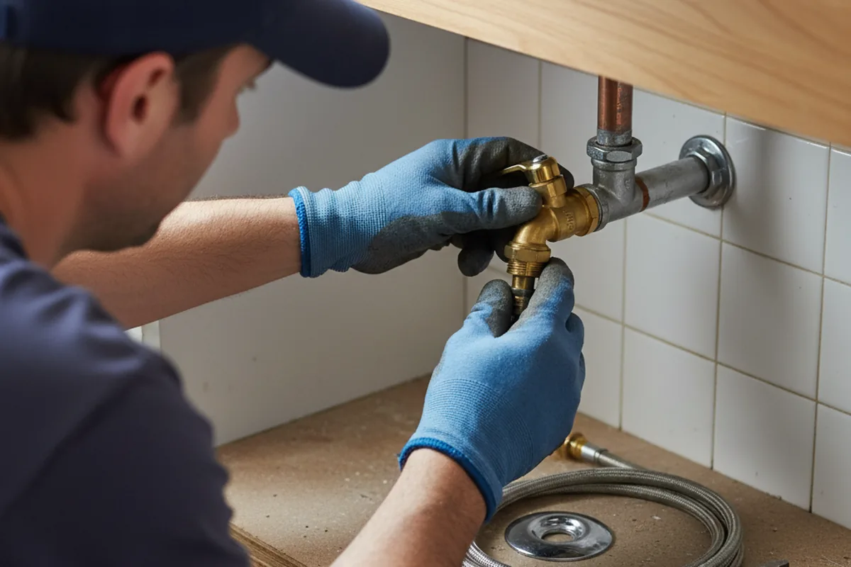 Shutoff valve and fitting work during Burst Pipe Repair in Huntsville